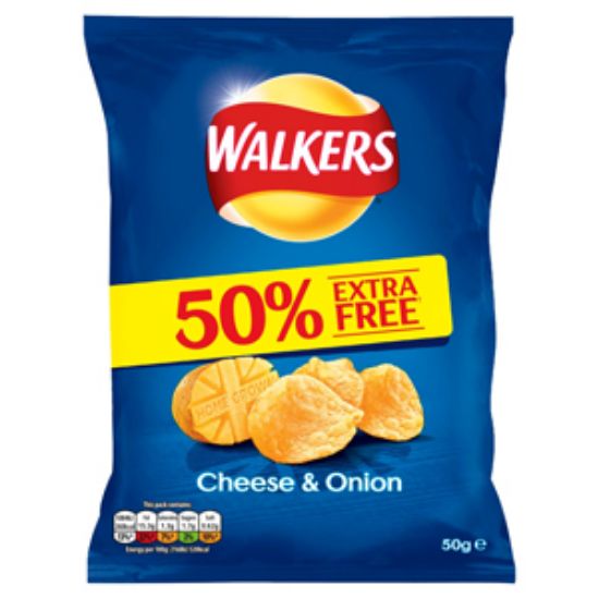 Picture of Walkers Cheese & Onion Crisps +50%  x32